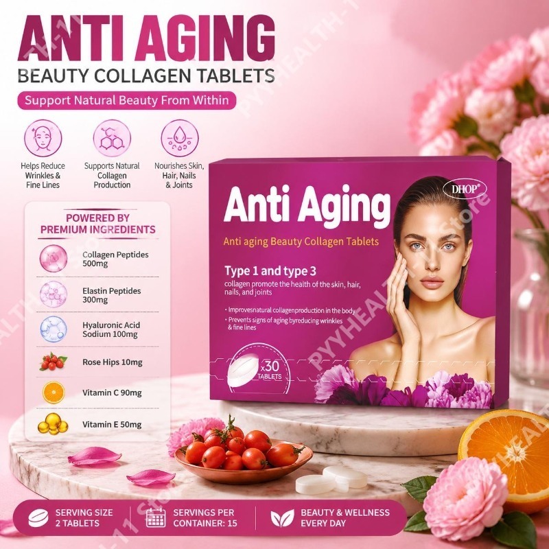 Vitamin C Powder - أقراص الكولاجين المتحلل المضادة للشيخوخة من