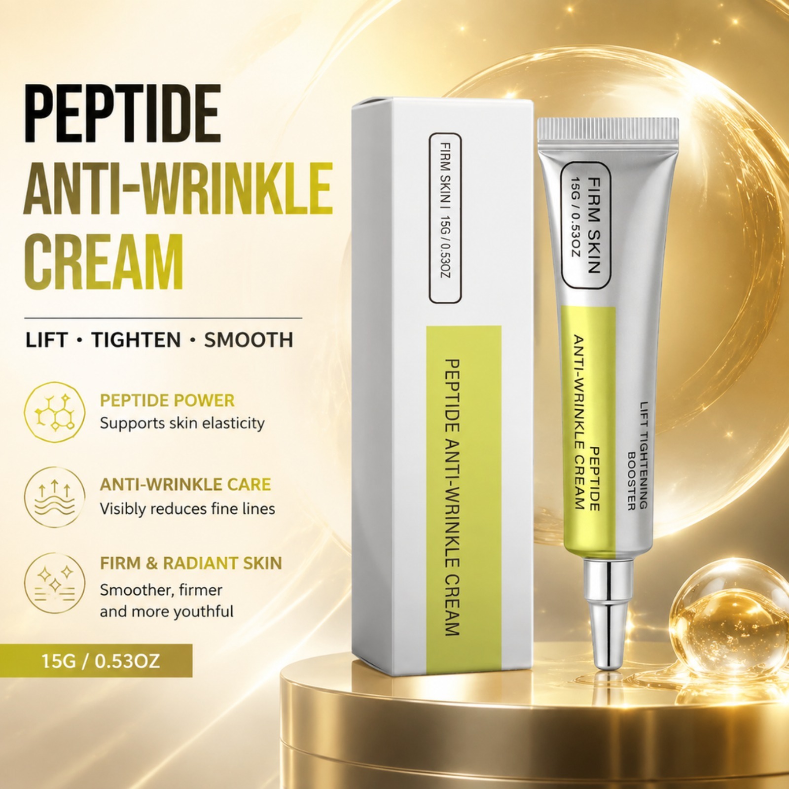 Peptide Neck Cream - كريم وجه بالببتيد والريتينول لشد البشرة