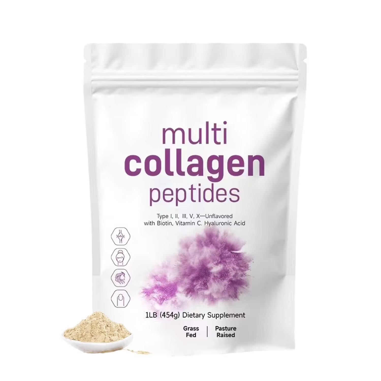 Vitamin C Powder - 454G مسحوق الببتيدات متعدد الكولاجين -